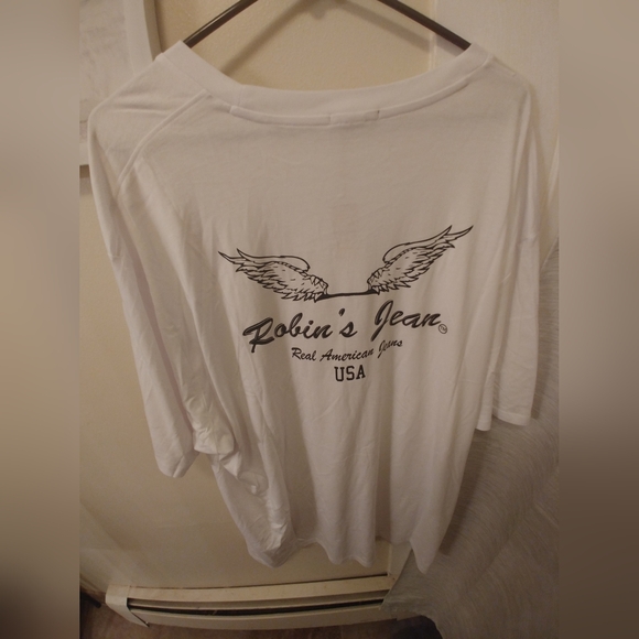 Robin Jeans White Tshirt 4xl - Picture 1 of 2